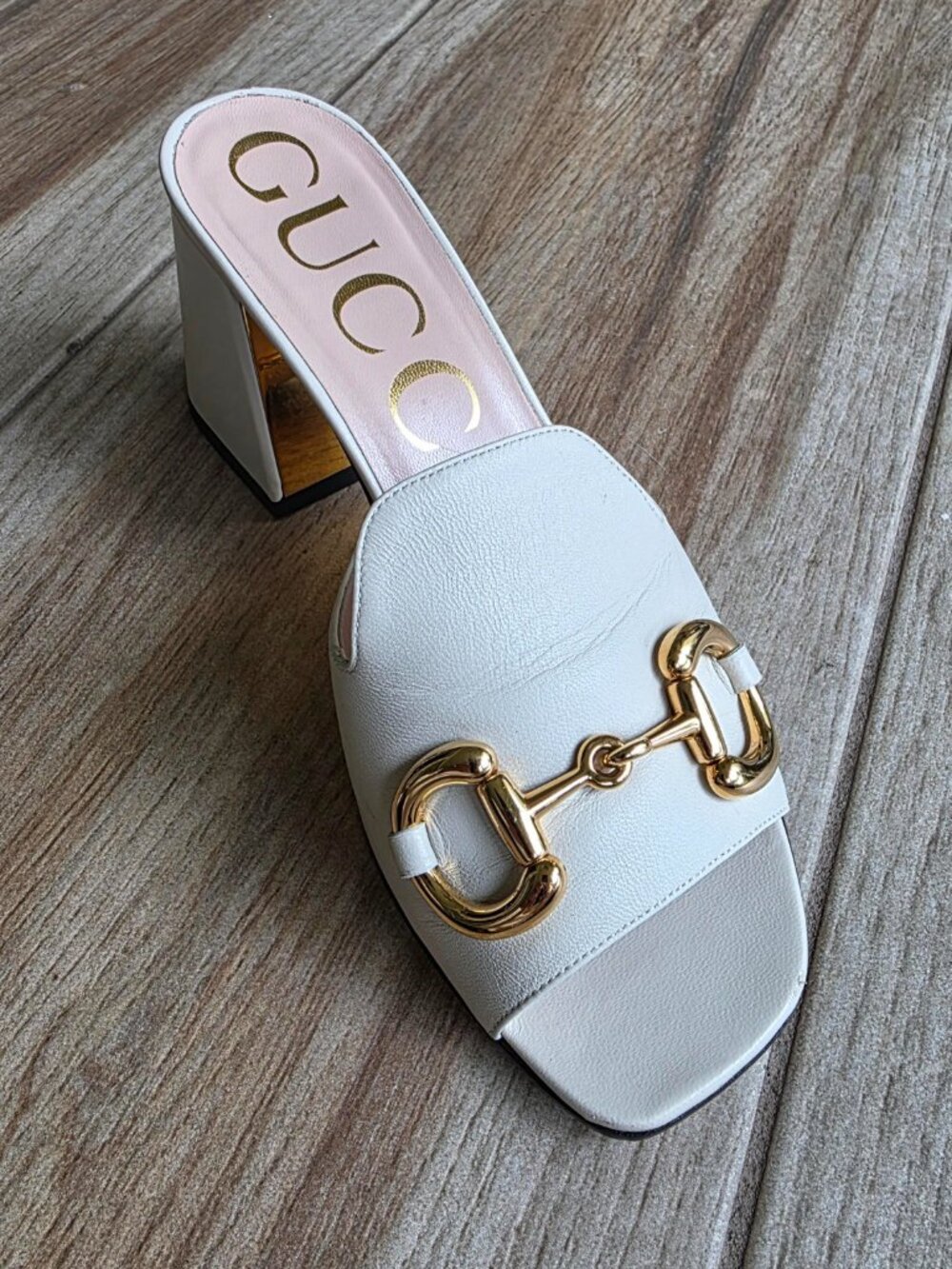 Gucci Baby Horsebit Block Heel Mules Sandals. Eur. 37.5